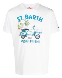 T-shirt girocollo stampata bianca di MC2 Saint Barth