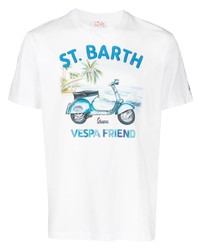 T-shirt girocollo stampata bianca di MC2 Saint Barth