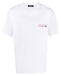 T-shirt girocollo stampata bianca di MCM