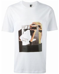 T-shirt girocollo stampata bianca di McQ by Alexander McQueen