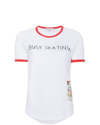 T-shirt girocollo stampata bianca di Mira Mikati