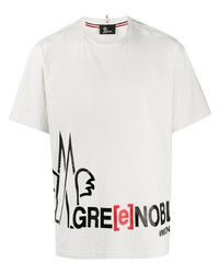 T-shirt girocollo stampata bianca di MONCLER GRENOBLE