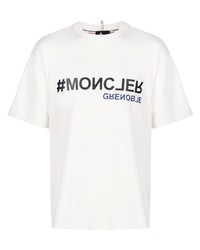 T-shirt girocollo stampata bianca di MONCLER GRENOBLE