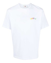 T-shirt girocollo stampata bianca di Moorer