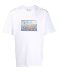 T-shirt girocollo stampata bianca di Moose Knuckles