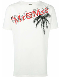 T-shirt girocollo stampata bianca di Mr & Mrs Italy