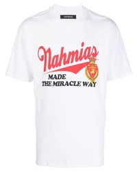 T-shirt girocollo stampata bianca di Nahmias