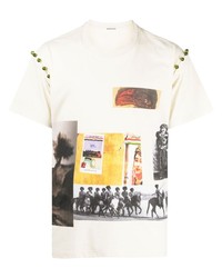 T-shirt girocollo stampata bianca di Namacheko