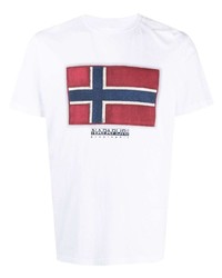 T-shirt girocollo stampata bianca di Napapijri