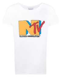 T-shirt girocollo stampata bianca di Nasaseasons
