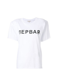 T-shirt girocollo stampata bianca di Natasha Zinko