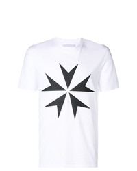 T-shirt girocollo stampata bianca di Neil Barrett