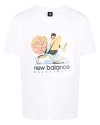 T-shirt girocollo stampata bianca di New Balance