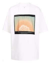 T-shirt girocollo stampata bianca di Oamc