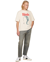 T-shirt girocollo stampata bianca di Rhude