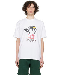 T-shirt girocollo stampata bianca di Palmes