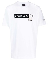 T-shirt girocollo stampata bianca di Paul & Shark