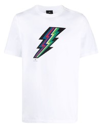 T-shirt girocollo stampata bianca di Paul Smith