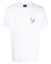 T-shirt girocollo stampata bianca di Paul Smith