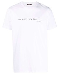 T-shirt girocollo stampata bianca di Peserico