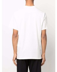T-shirt girocollo stampata bianca di 424