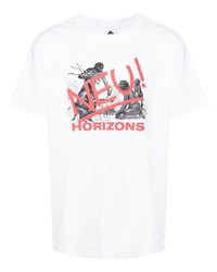 T-shirt girocollo stampata bianca di Prmtvo