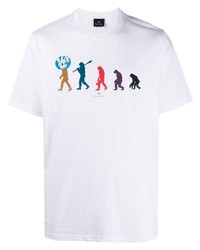 T-shirt girocollo stampata bianca di PS Paul Smith