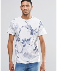 T-shirt girocollo stampata bianca di Pull&Bear