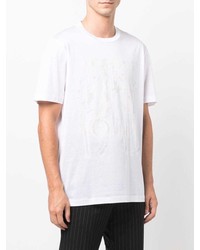 T-shirt girocollo stampata bianca di Brioni