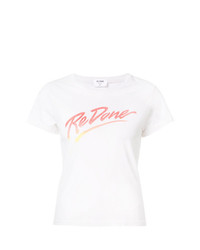 T-shirt girocollo stampata bianca di RE/DONE