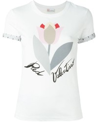 T-shirt girocollo stampata bianca di RED Valentino