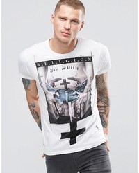 T-shirt girocollo stampata bianca di Religion