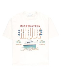 T-shirt girocollo stampata bianca di Rhude