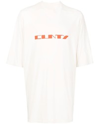 T-shirt girocollo stampata bianca di Rick Owens DRKSHDW