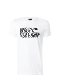 T-shirt girocollo stampata bianca di Ron Dorff