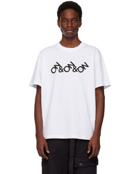 T-shirt girocollo stampata bianca di Sacai