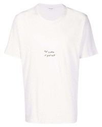 T-shirt girocollo stampata bianca di Saint Laurent