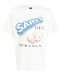 T-shirt girocollo stampata bianca di SAINT MXXXXXX