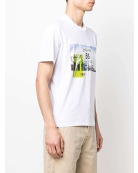 T-shirt girocollo stampata bianca di PMD