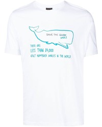 T-shirt girocollo stampata bianca di Save The Duck