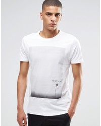 T-shirt girocollo stampata bianca di Selected