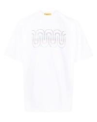 T-shirt girocollo stampata bianca di Seven By Seven