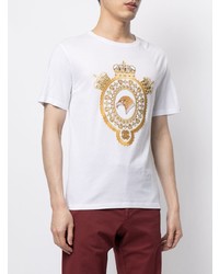 T-shirt girocollo stampata bianca di Stefano Ricci