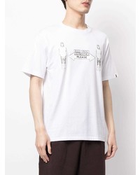 T-shirt girocollo stampata bianca di A Bathing Ape
