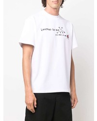 T-shirt girocollo stampata bianca di Aspesi