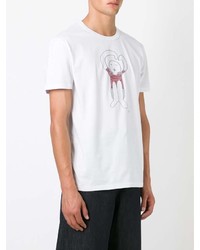 T-shirt girocollo stampata bianca di Societe Anonyme