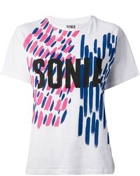 T-shirt girocollo stampata bianca di Sonia Rykiel