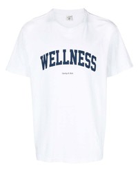 T-shirt girocollo stampata bianca di Sporty & Rich