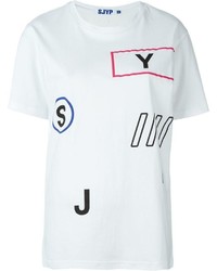 T-shirt girocollo stampata bianca di SteveJ & YoniP