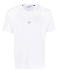 T-shirt girocollo stampata bianca di Stone Island